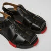Set Black Leather Sandals For Men
