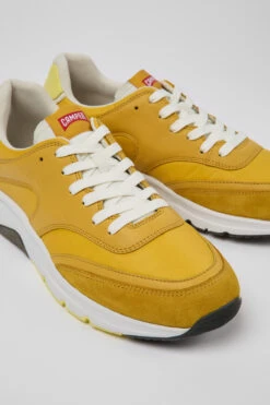 Drift Yellow Textile And Leather Sneakers For Men