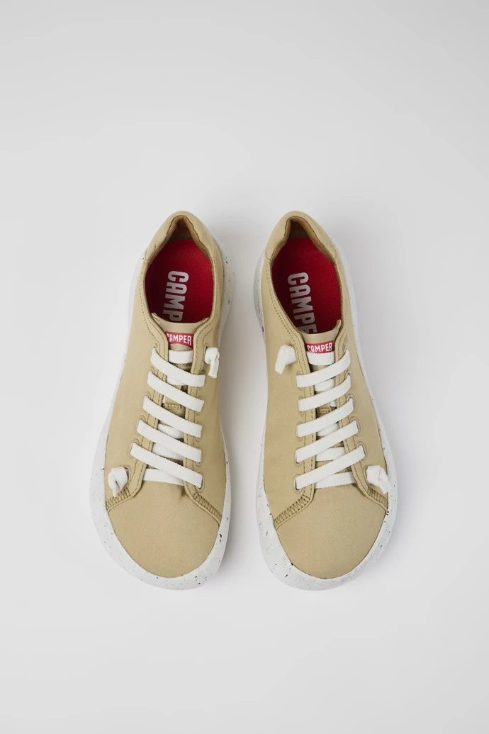Peu Stadium Beige Textile Sneakers For Men - Image 4
