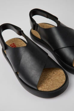 Pelotas Flota Black Leather Sandals For Men