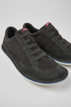 Beetle Gray Textile And Nubuck Shoes For Men