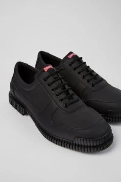 Pix Black Leather And Recycled PET Shoes For Men