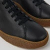 Peu Terreno Black Leather Shoes For Men