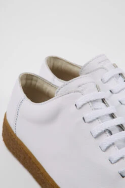 Peu Terreno White Leather Shoes For Men