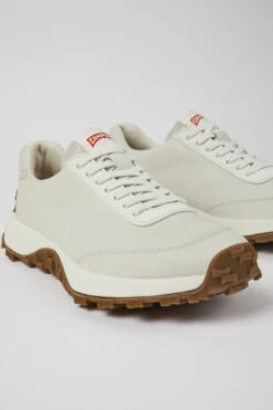 Drift Trail VIBRAM White Non-dyed Leather Sneakers For Men