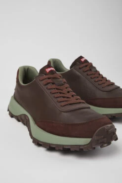 Drift Trail VIBRAM Burgundy Leather And Nubuck Sneakers For Men