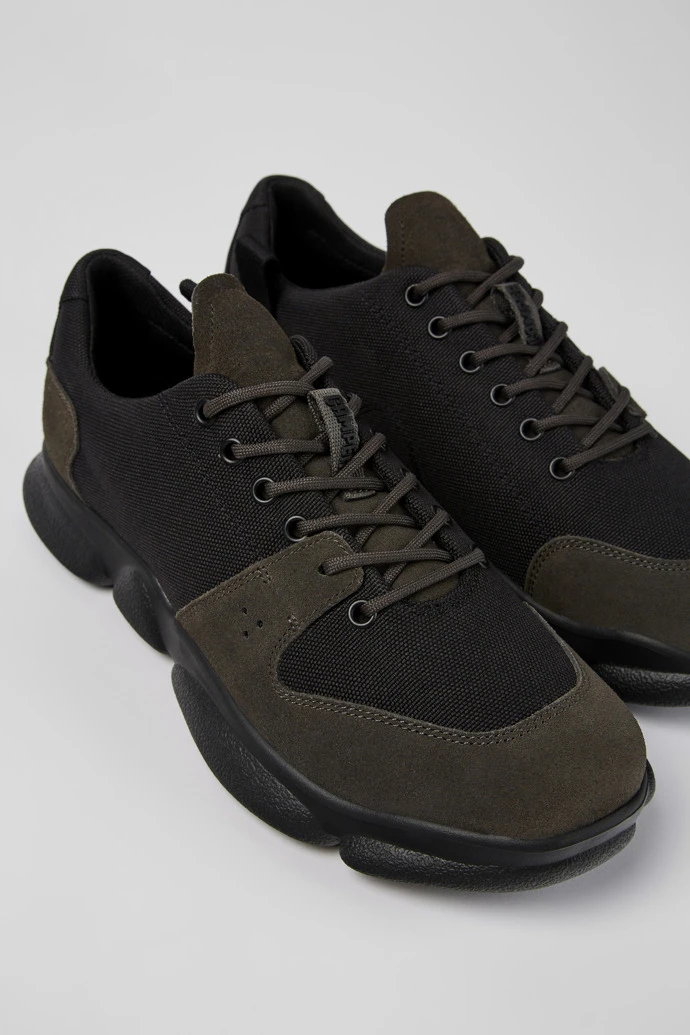 Karst Black Leather And Recycled PET Sneakers For Men