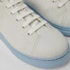 Runner Up White And Blue Non-dyed Leather Sneakers For Women