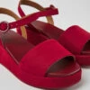 Misia Burgundy Nubuck Sandals For Women