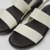 Edy White Leather Sandals For Women