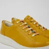 Runner Up Yellow Leather Sneakers For Women