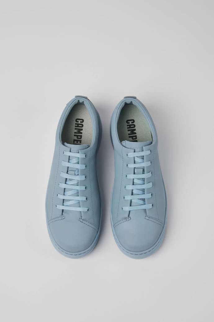 Runner Up Blue Leather Sneakers For Women - Image 4