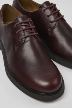 Iman Burgundy Leather Shoes For Women
