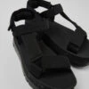 Oruga Up Black Recycled PET Sandals For Women