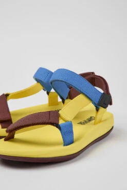 Match Yellow, Blue, And Burgundy Sandals For Women