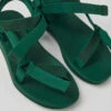Match Green Textile Sandals For Women