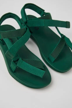 Match Green Textile Sandals For Women