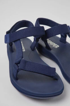 Match Blue Textile Sandals For Women