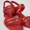 Katie Red Leather Sandals For Women
