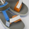 Oruga Up Blue, Orange, And White Leather Sandals For Women