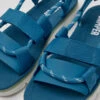 Oruga Blue And Green Leather Sandals For Women