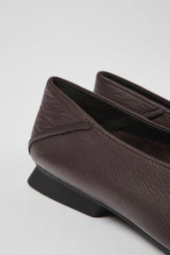 Casi Myra Brown Leather Ballerinas For Women