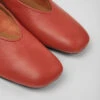 Casi Myra Red Leather Ballerinas For Women