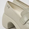 Thelma Gray Leather Shoes For Women