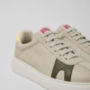 Twins Gray Leather And Nubuck Sneakers For Women