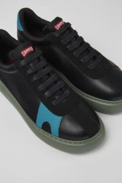 Twins Black Leather And Nubuck Sneakers For Women