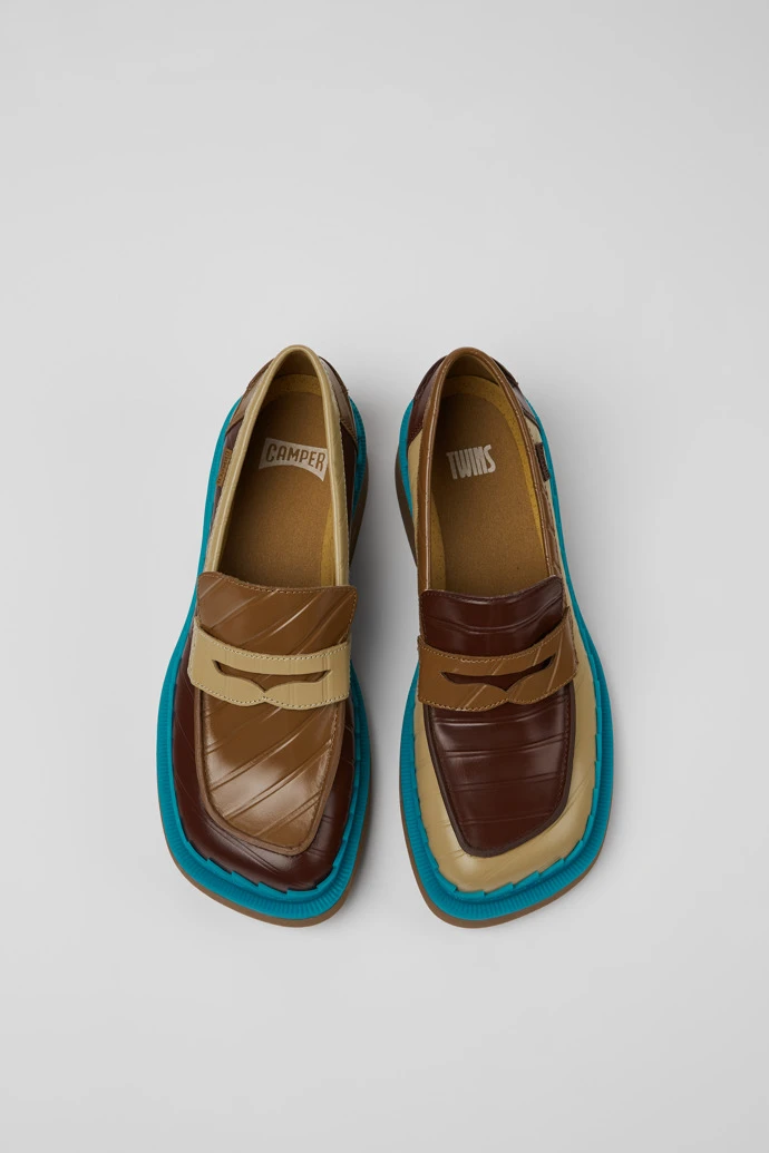 Twins Multicolored Leather Loafers For Women - Image 4