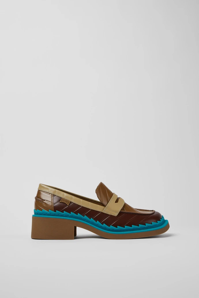Twins Multicolored Leather Loafers For Women - Image 2