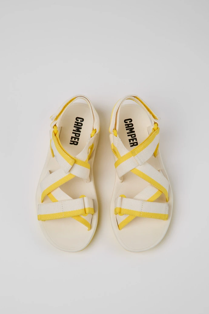 Match White And Yellow Recycled PET Sandals For Women - Image 4