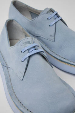 Brothers Polze Blue Leather Shoes For Women