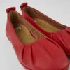 Right Red Leather Ballerinas For Women