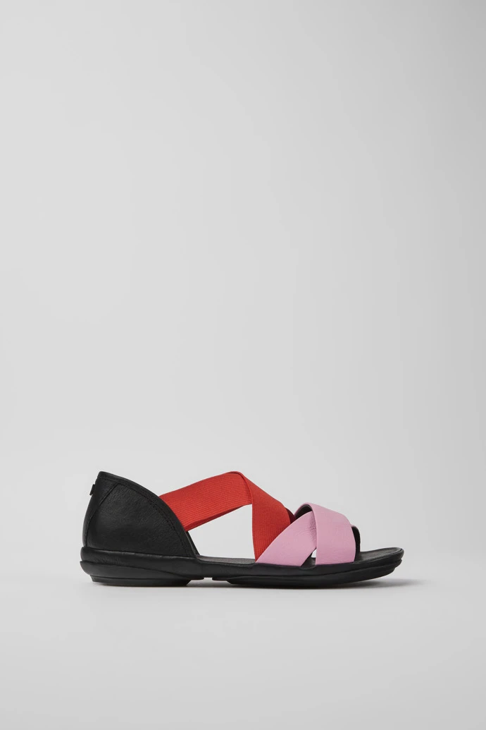Twins Pink And Red Leather Sandals For Women - Image 2
