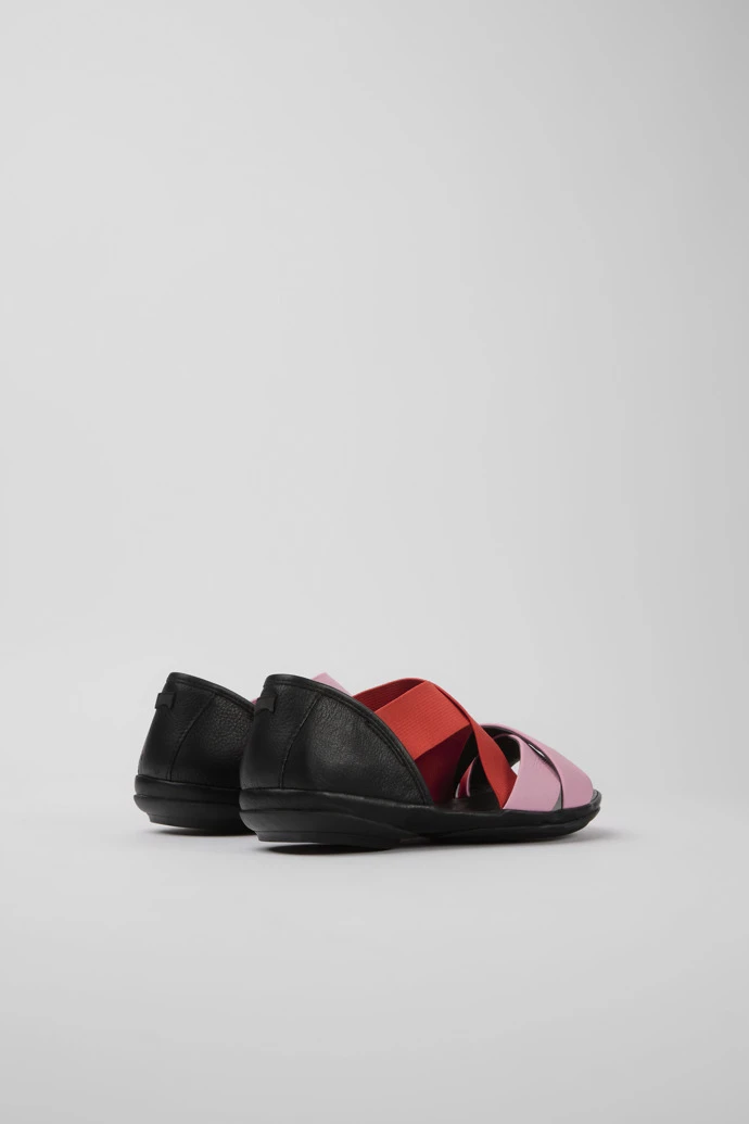 Twins Pink And Red Leather Sandals For Women - Image 3