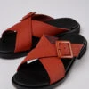 Edy Red Leather Sandals For Women