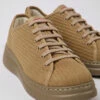 Runner Up Beige Recycled Leather Sneakers For Women