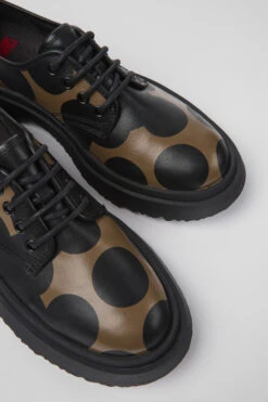 Twins Black And Brown Leather Shoes For Women