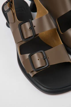 Dina Brown Leather Sandals For Women