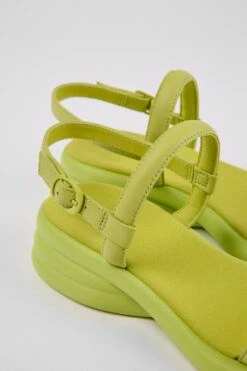 Spiro Green Leather Sandals For Women