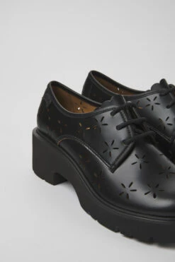 Milah Black Leather Shoes For Women