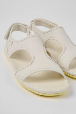 Right White Leather Sandals For Women
