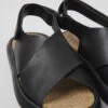 Pelotas Flota Black Leather Sandals For Women