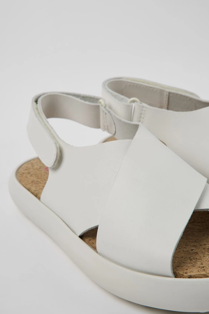 Pelotas Flota White Leather Sandals For Women