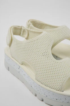 Oruga Up White Textile Sandals For Women