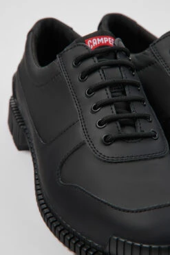 Pix Black Leather And Recycled PET Shoes For Women