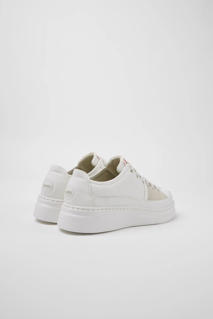 Twins White Multicolored Recycled Leather Sneakers For Women - Image 3