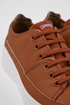 Twins Red Multicolored Recycled Leather Sneakers For Women